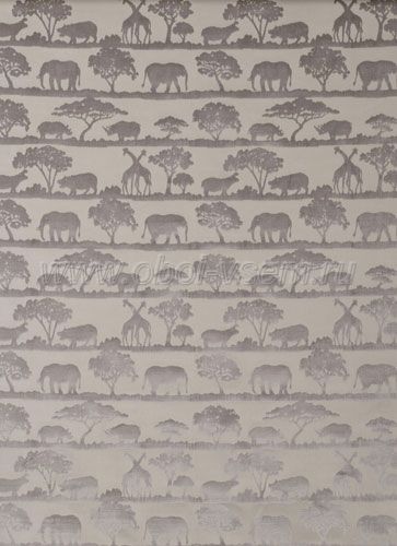 Обои  Safari giraffe taupe fabric Holly Frean (Andrew Martin)